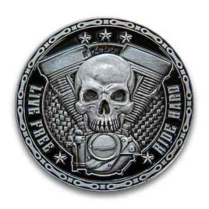 Patriotic Biker Challenge Coin