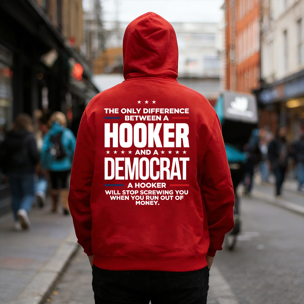 The Only Difference Between A Hooker And A Democrat Men's T-shirt 
