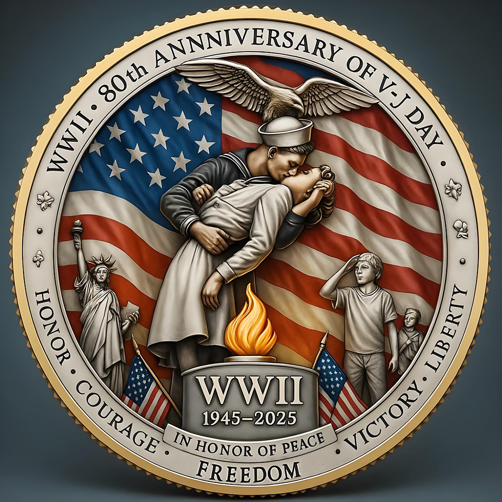 The Kiss of Victory: WWII 80th Peace Tribute Coin