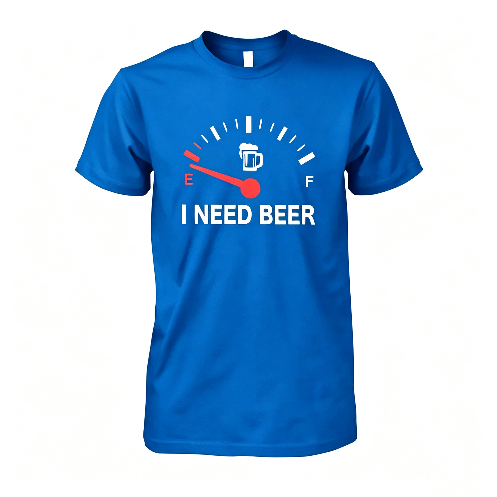 I Need Beer Empty Fuel Gauge Funny Beer Lover Graphic Shirt