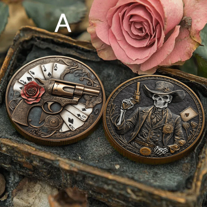 Cowboy Skull Challenge Coin