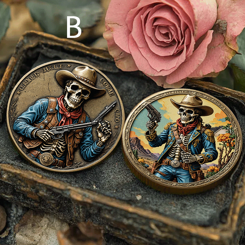 Cowboy Skull Challenge Coin