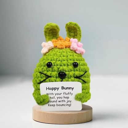Knitted Wool Easter Toys with Positive Card for Easter Basket Stuffers Gifts