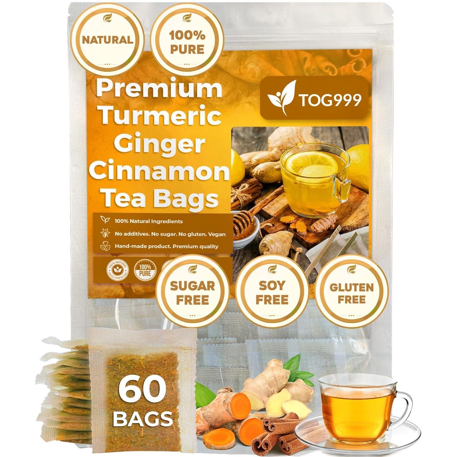 100% Natural Turmeric Ginger Cinnamon Tea