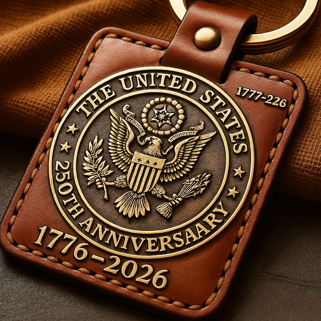 U.S. 250th Anniversary Leather Keychain
