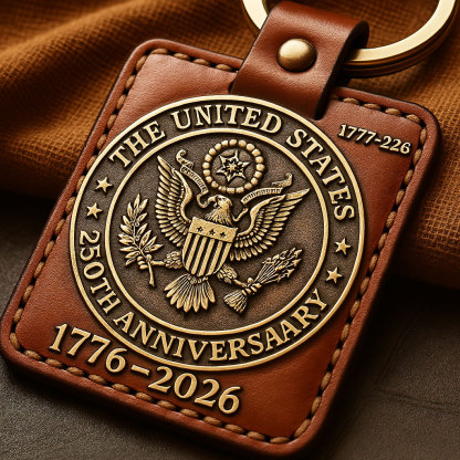 U.S. 250th Anniversary Leather Keychain