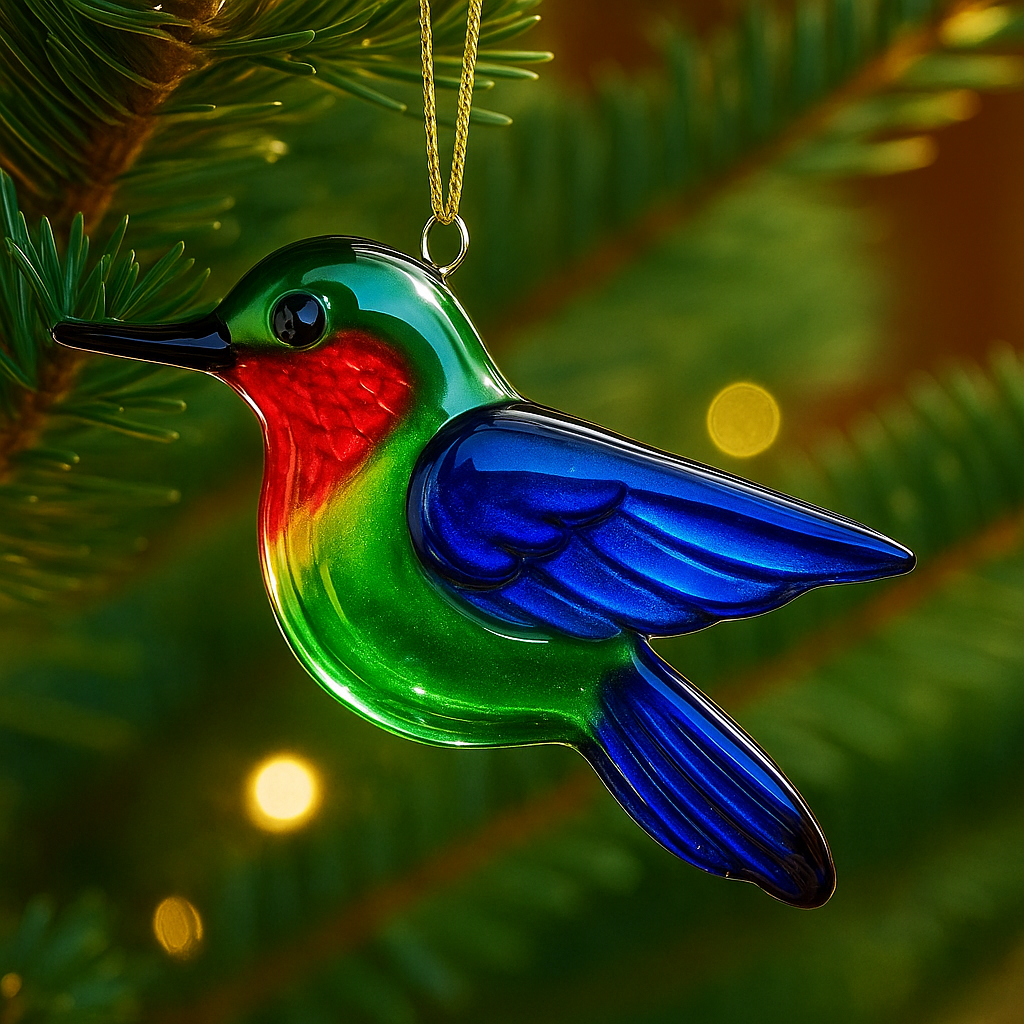 Fused Glass Birds Ornament