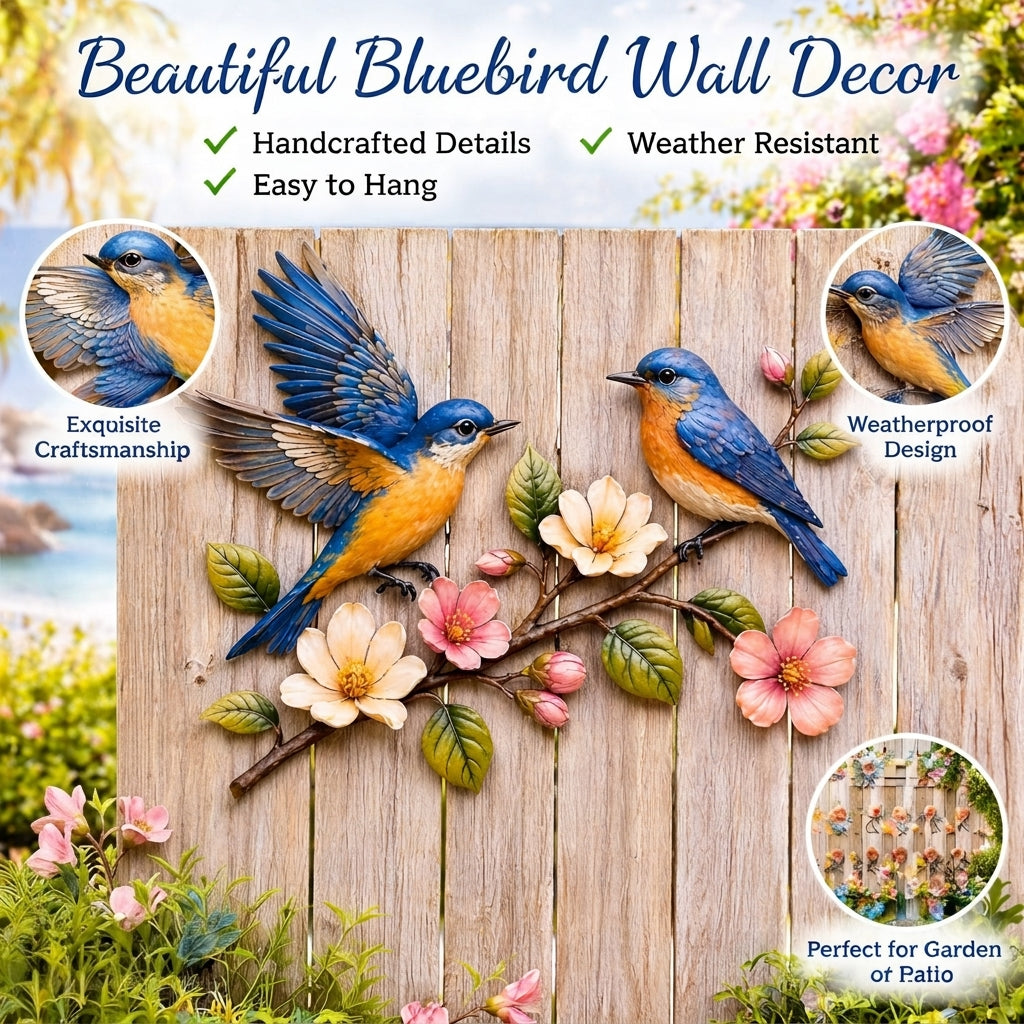 💐Last Day 50% OFF🔥 - Handcrafted Metal Bluebird Wall Art