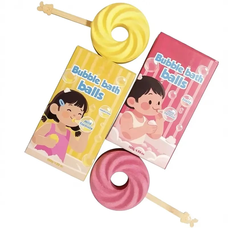 Cute Lollipop Bath Bomb,Colorful Bubble Bath Ball for Fun Bath Time 🫧
