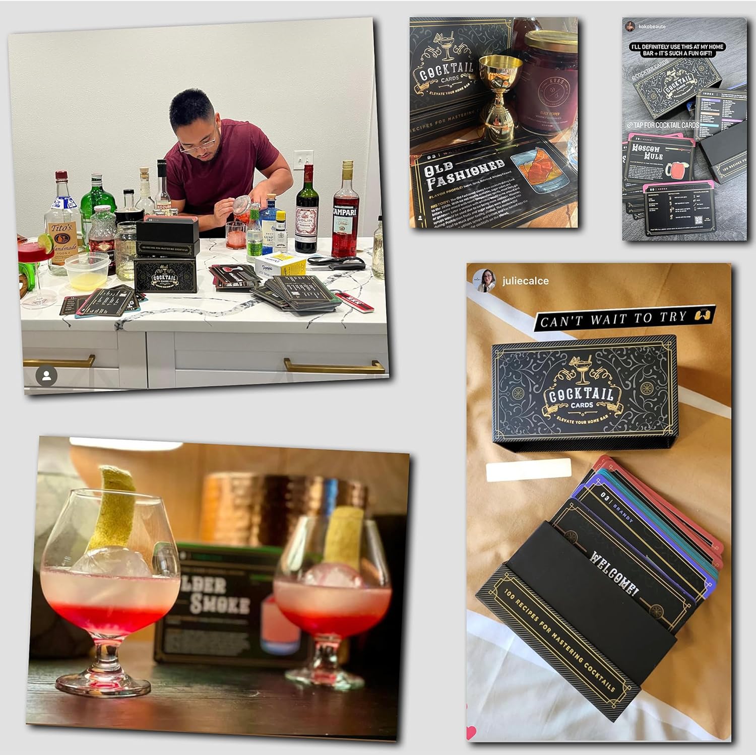 Cocktail Cards Box: 100 Cocktail Recipes to Master Cocktails