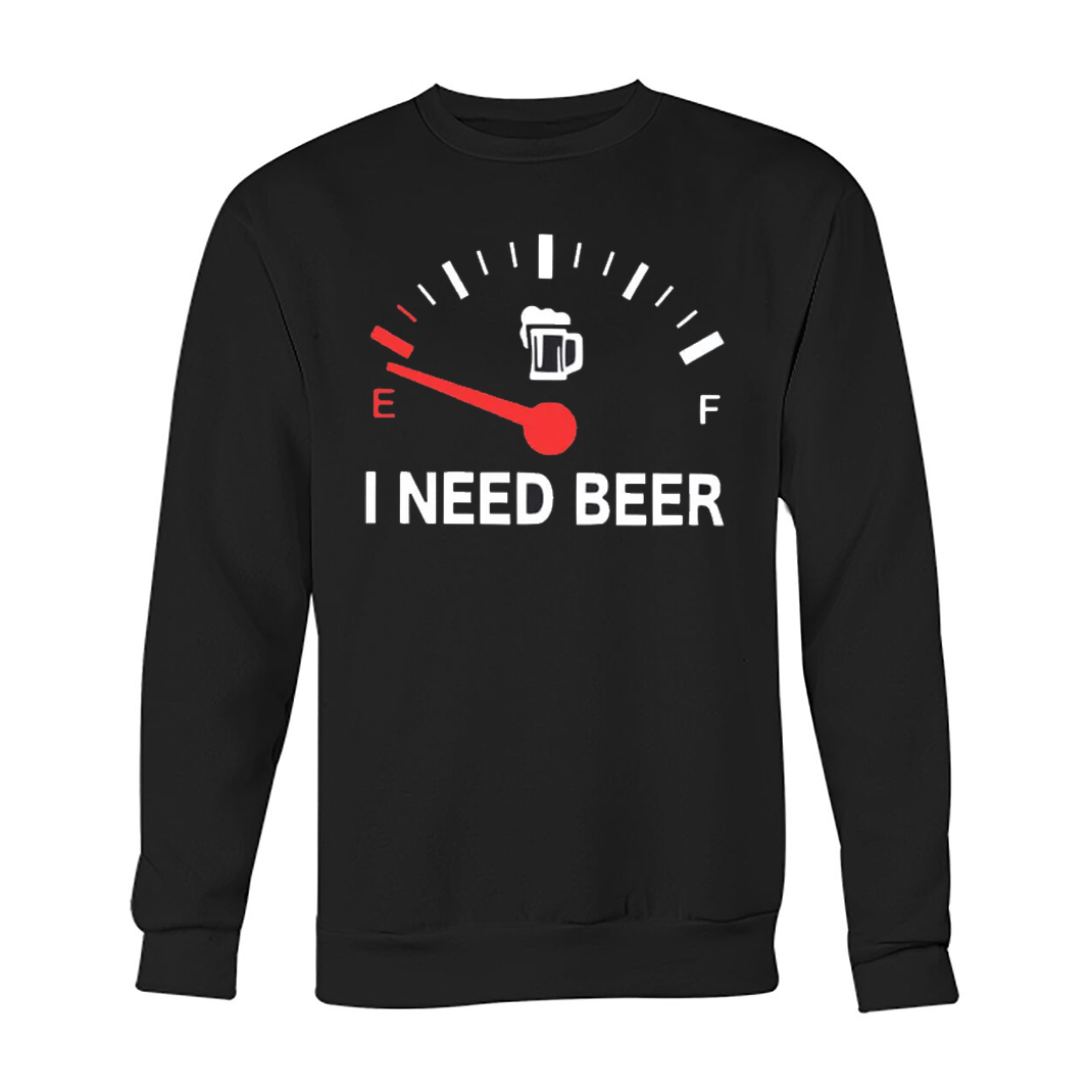 I Need Beer Empty Fuel Gauge Funny Beer Lover Graphic Shirt