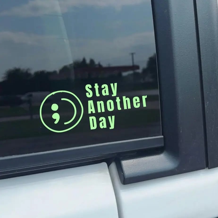 🔥Buy 1 Get 1 Free⏰ SAD Stay Another Day Mental Health Awareness Car Decal Permanent Sticker for Vehicle Windows 🎁Waterproof & No Residue