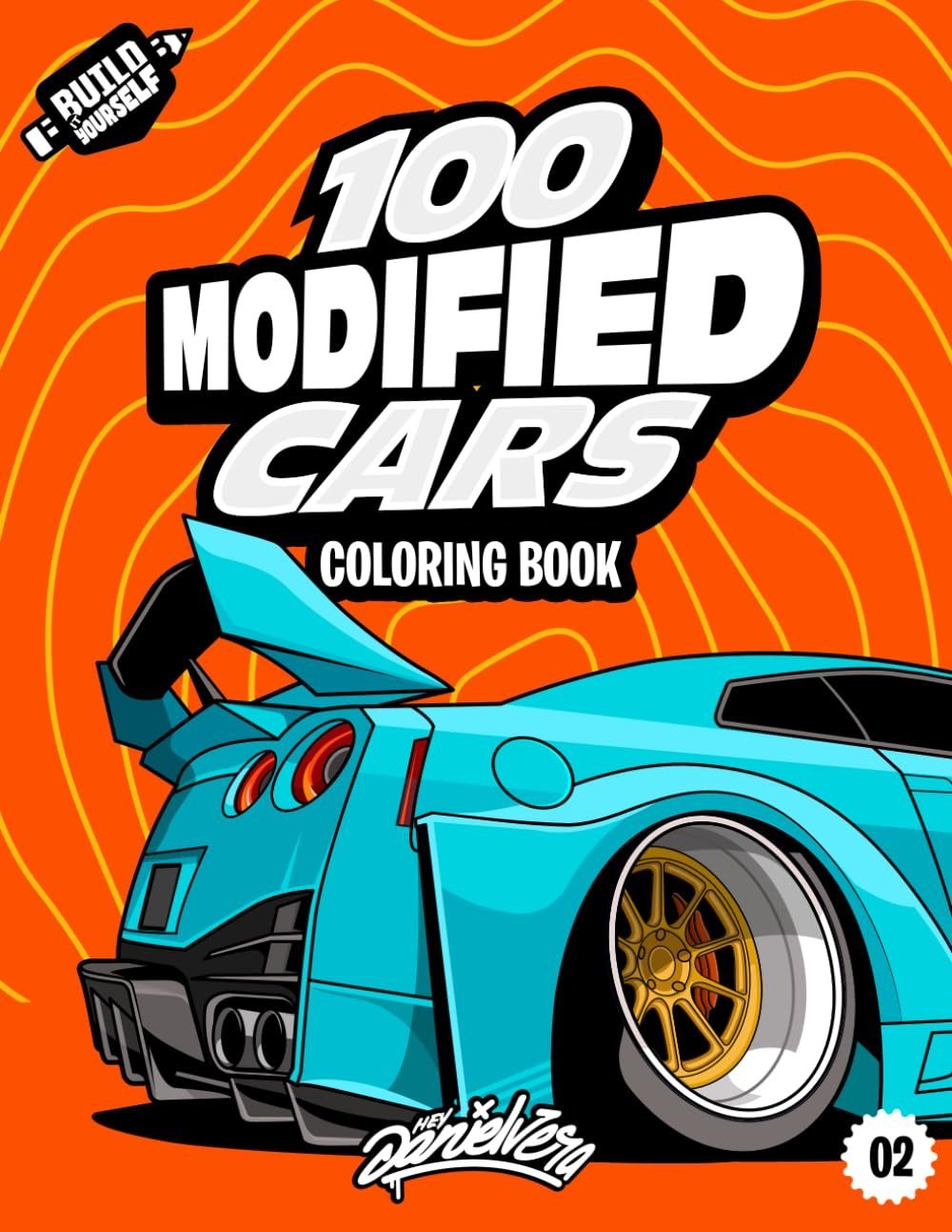 🖼️Beginner-Friendly-🎁100 Modified Cars Coloring Book(❤️HARDCOVER)