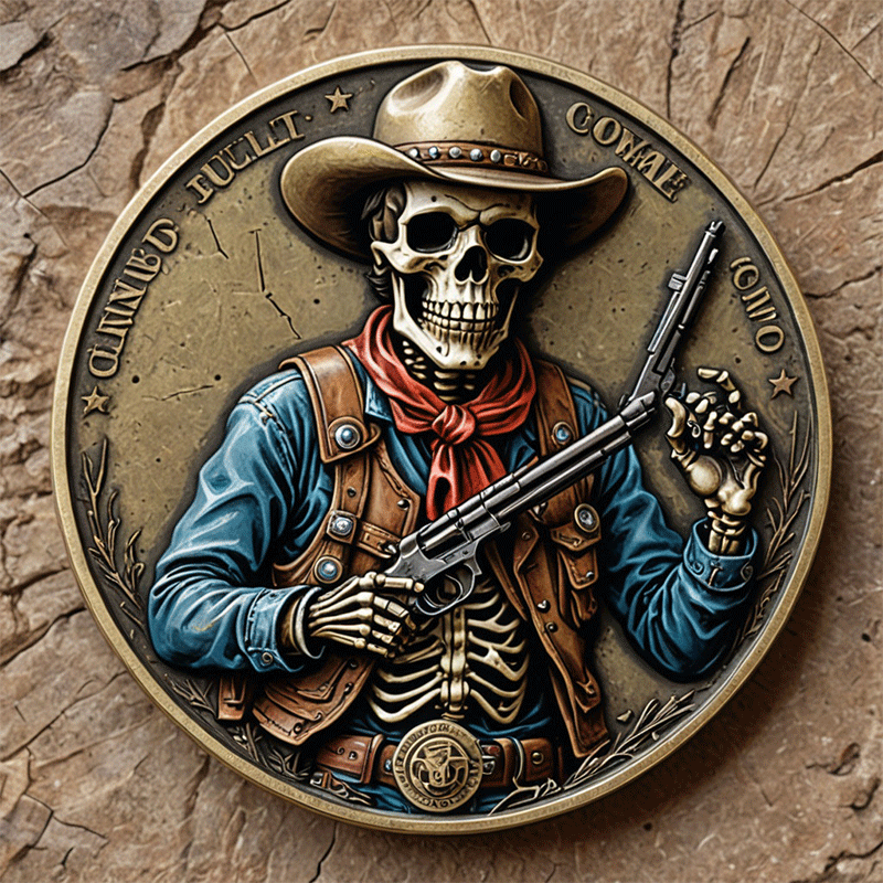 Cowboy Skull Challenge Coin
