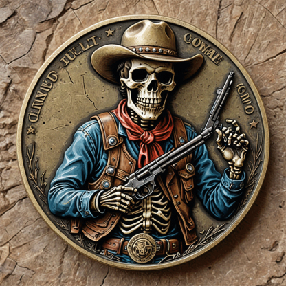 Cowboy Skull Challenge Coin