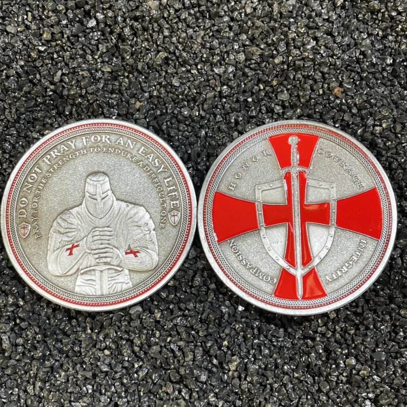 Knights Templar Cross Challenge Coin