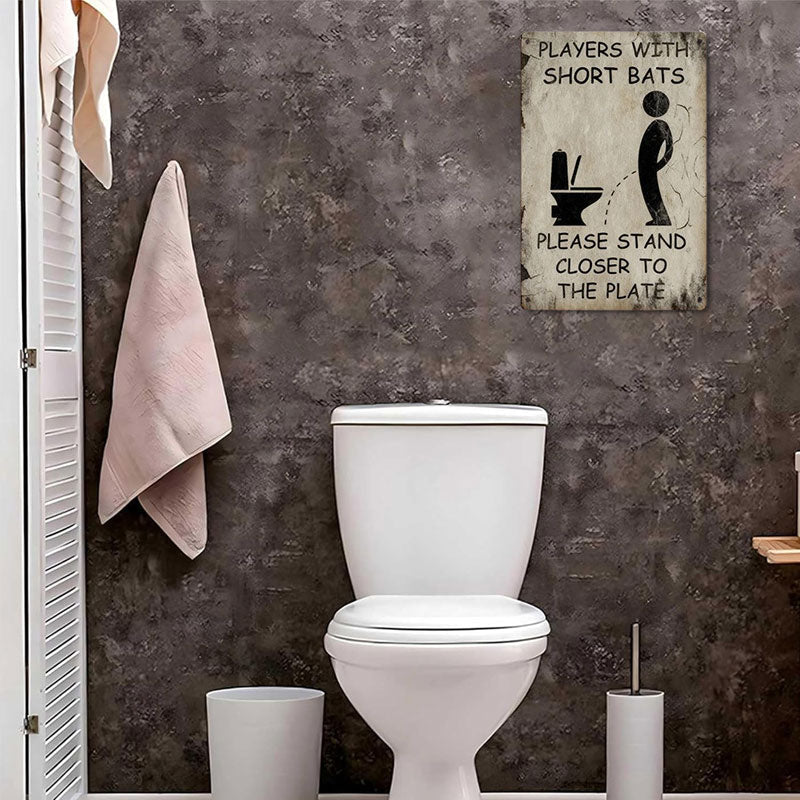 Vintage Aluminum Wall Sign Players With Short Bat