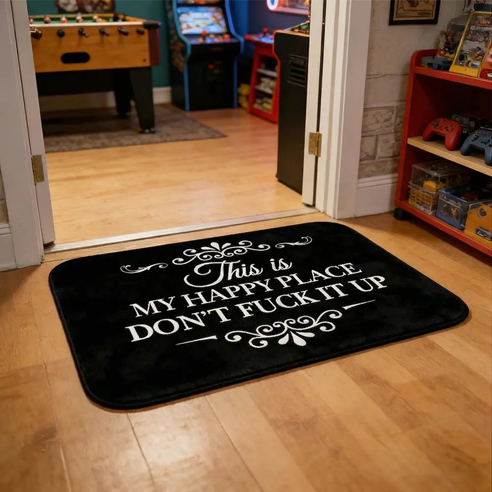❤️“This Is My Happy Place Don’t F*ck It Up” Funny Flannel Doormat