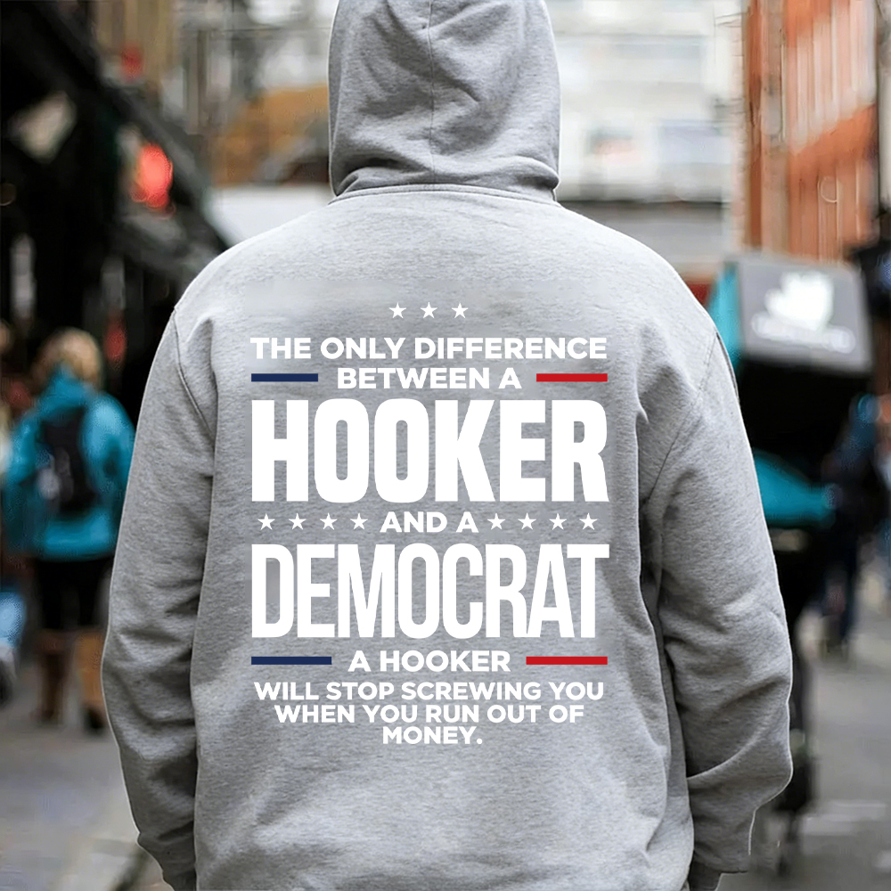 The Only Difference Between A Hooker And A Democrat Men's T-shirt 