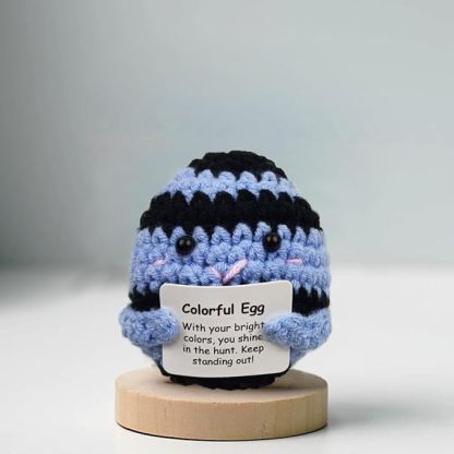 Knitted Wool Easter Toys with Positive Card for Easter Basket Stuffers Gifts