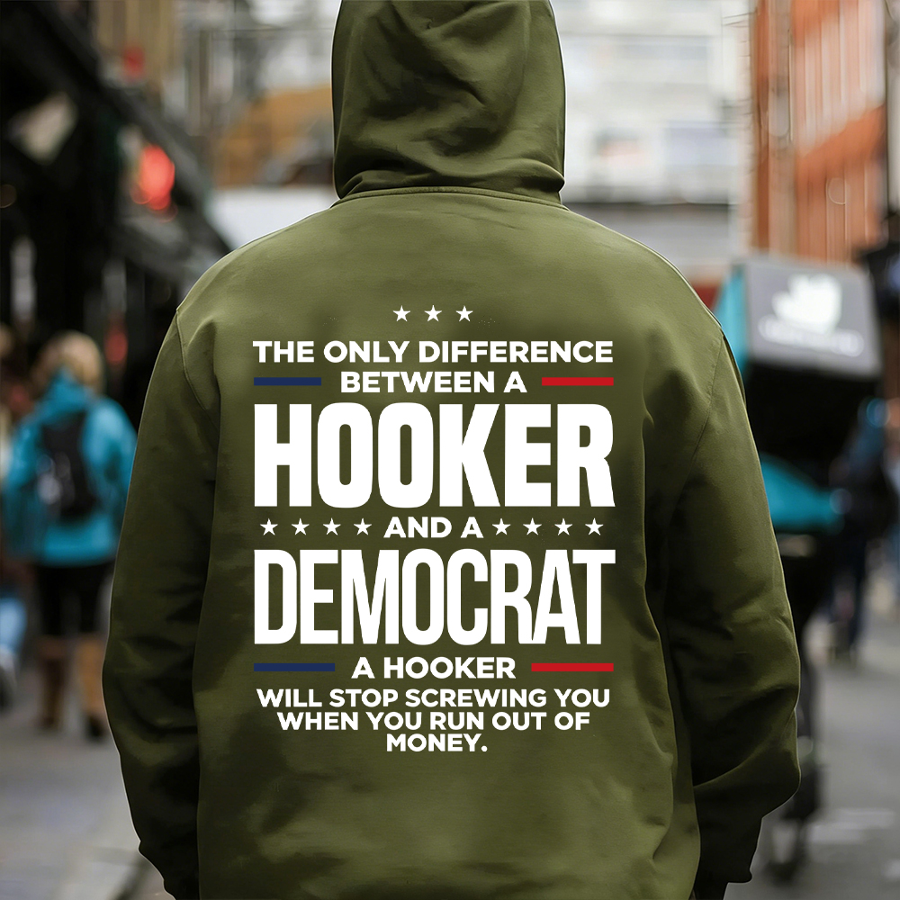 The Only Difference Between A Hooker And A Democrat Men's T-shirt 