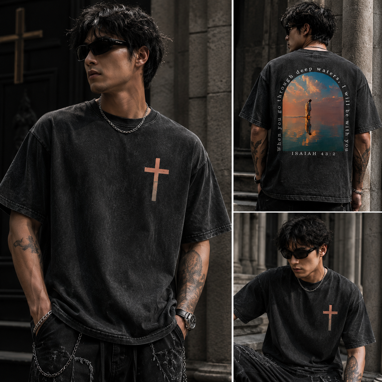 Isaiah 43:2 Washed Faith Tee ✝️ – “I Will Be With You” Vintage Shirt
