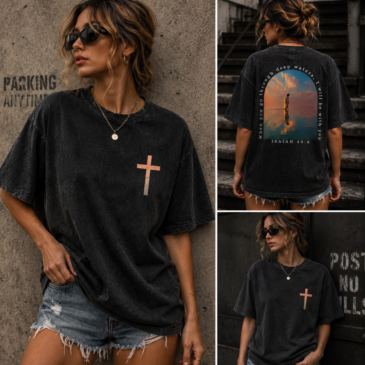 Isaiah 43:2 Washed Faith Tee ✝️ – “I Will Be With You” Vintage Shirt