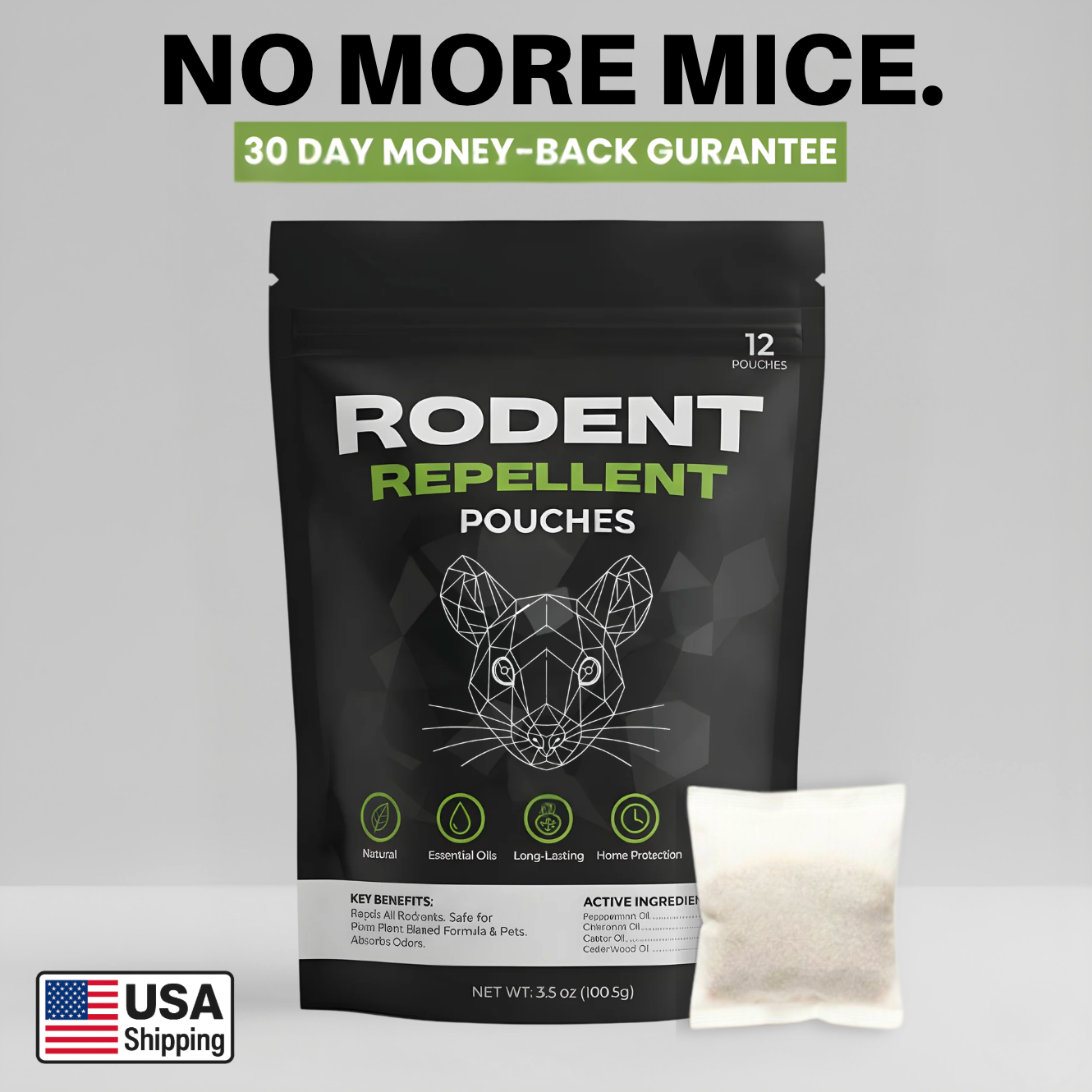 Place These Pouches Anywhere Mice Hide - And Watch Them Disappear.