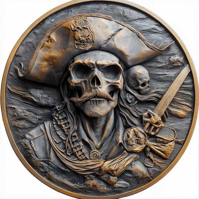 🌊🏴‍☠️ Skeleton Pirate Collectible Coin