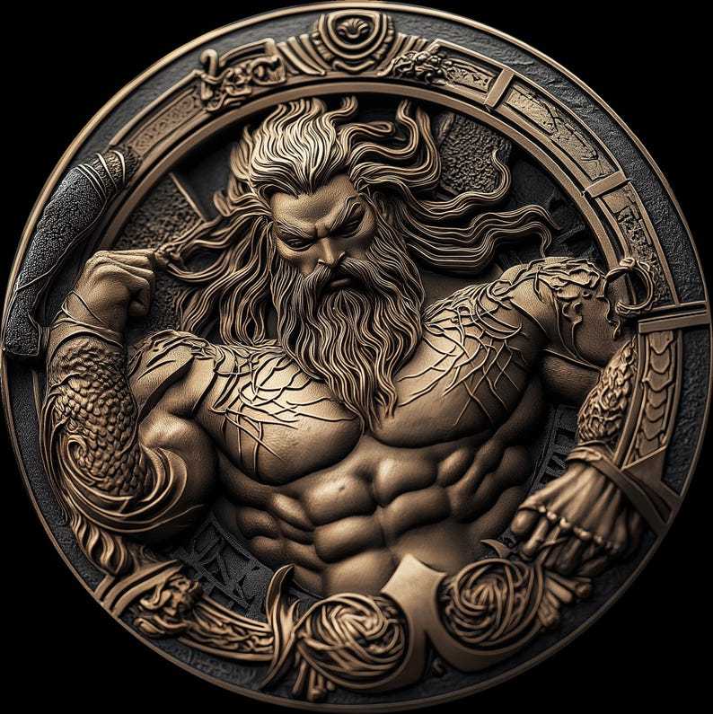 Poseidon's Might: The Coin of the Ocean King（Same pattern on both side