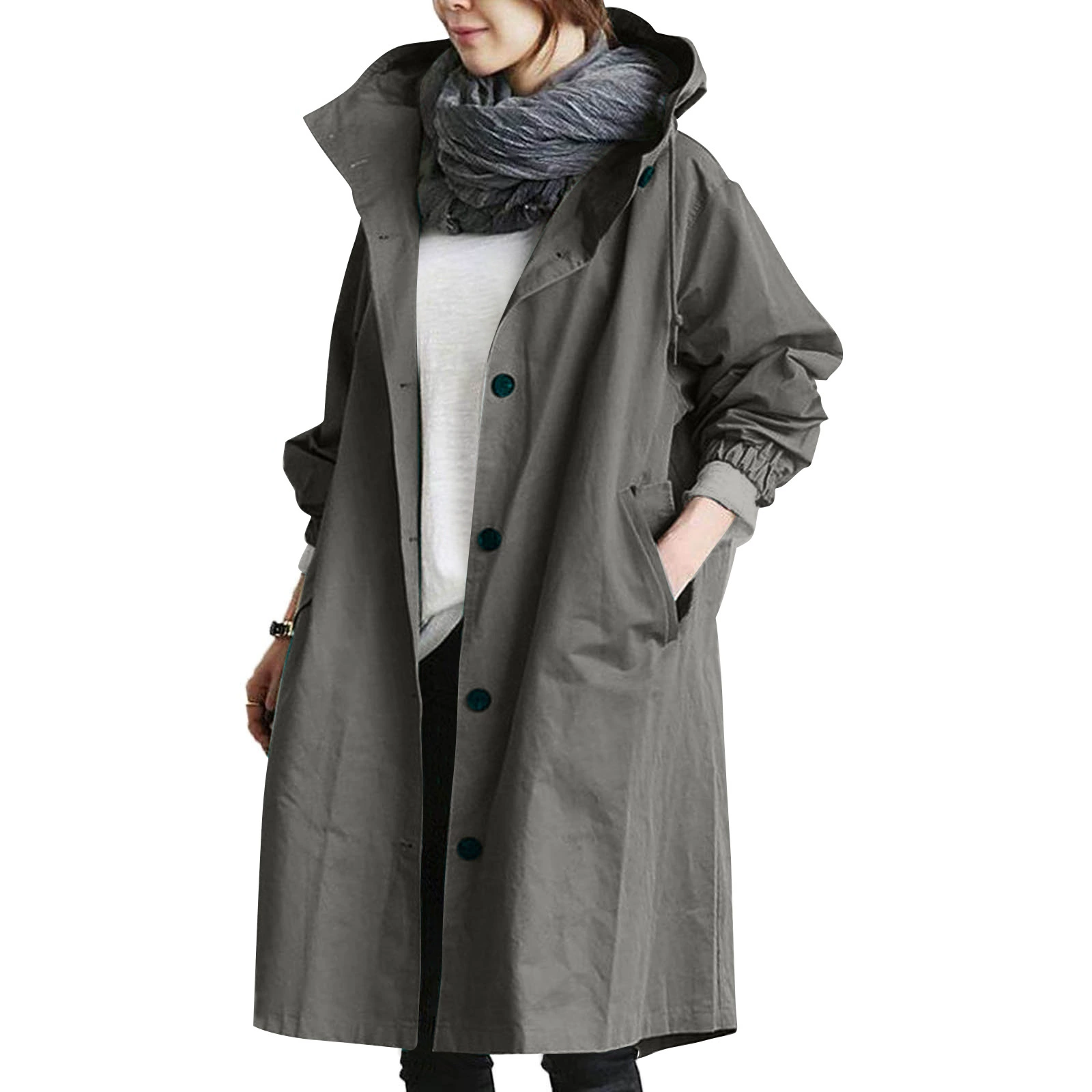Water Resistant Oversized Hooded Windbreaker Rain Jacket