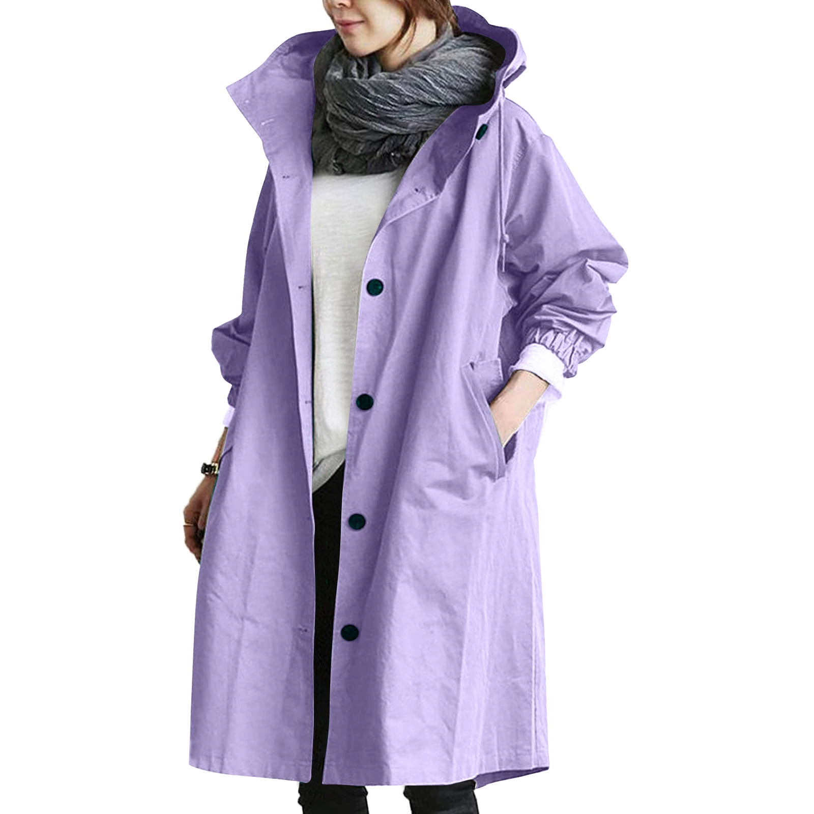 Water Resistant Oversized Hooded Windbreaker Rain Jacket