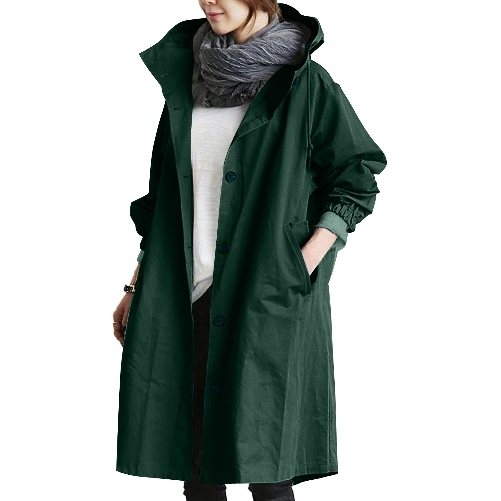 Water Resistant Oversized Hooded Windbreaker Rain Jacket