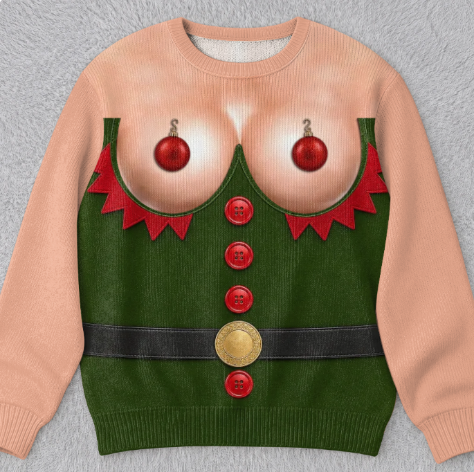 Funny Ugly Sweatshirt -Christmas Birthday Gifts For Wife, Daughter, Besties, Sisters, Granddaughter, Grandma, Mom, Yourself - Tis The Season To Misbehave