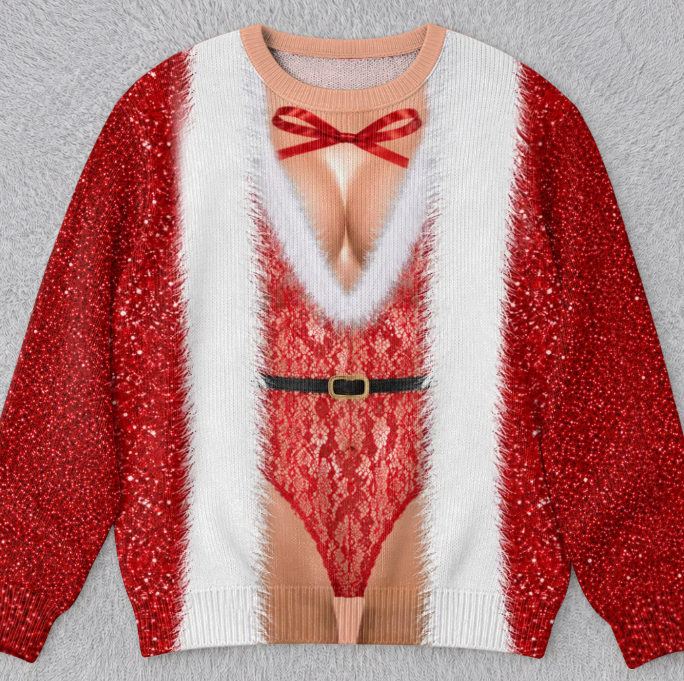 Funny Ugly Sweatshirt -Christmas Birthday Gifts For Wife, Daughter, Besties, Sisters, Granddaughter, Grandma, Mom, Yourself - Tis The Season To Misbehave