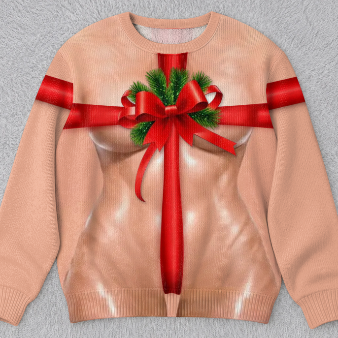 Funny Ugly Sweatshirt -Christmas Birthday Gifts For Wife, Daughter, Besties, Sisters, Granddaughter, Grandma, Mom, Yourself - Tis The Season To Misbehave