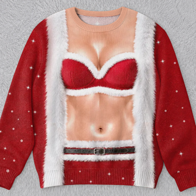 Funny Ugly Sweatshirt -Christmas Birthday Gifts For Wife, Daughter, Besties, Sisters, Granddaughter, Grandma, Mom, Yourself - Tis The Season To Misbehave