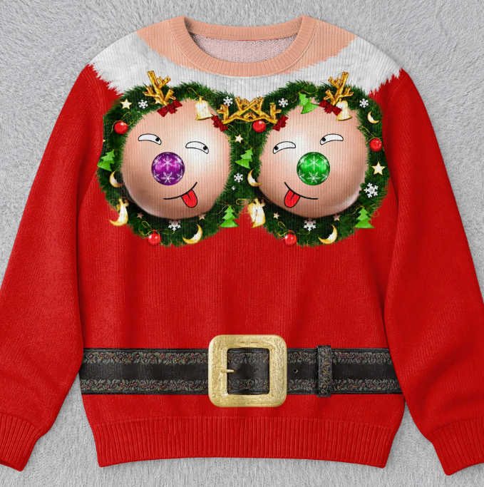 Funny Ugly Sweatshirt -Christmas Birthday Gifts For Wife, Daughter, Besties, Sisters, Granddaughter, Grandma, Mom, Yourself - Tis The Season To Misbehave