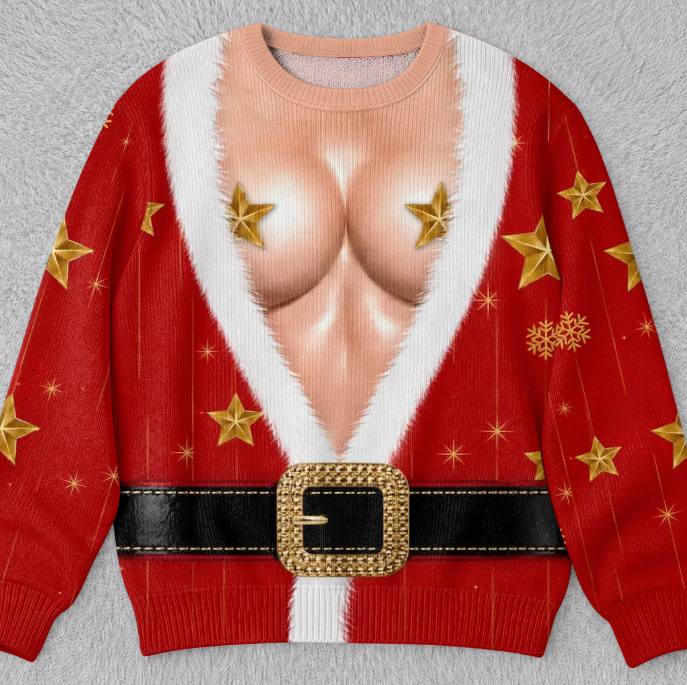 Funny Ugly Sweatshirt -Christmas Birthday Gifts For Wife, Daughter, Besties, Sisters, Granddaughter, Grandma, Mom, Yourself - Tis The Season To Misbehave