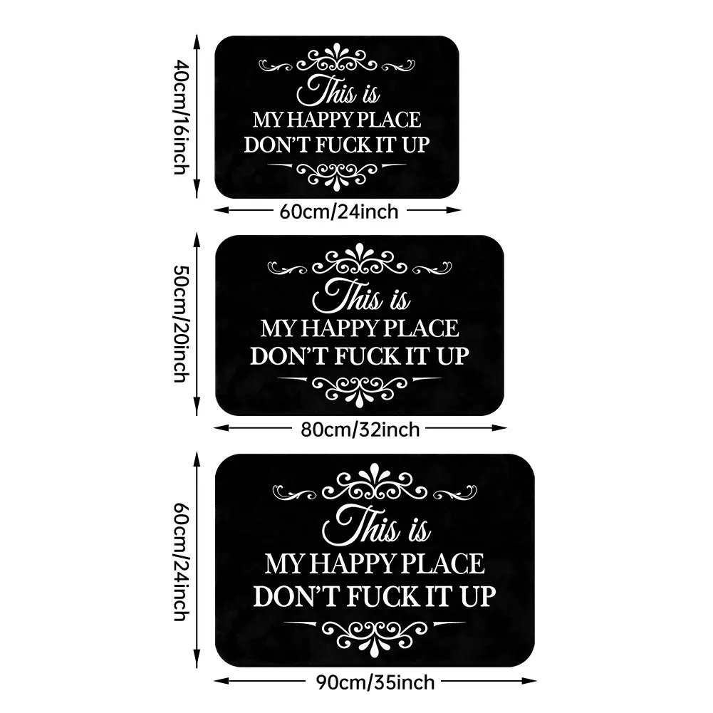 ❤️“This Is My Happy Place Don’t F*ck It Up” Funny Flannel Doormat