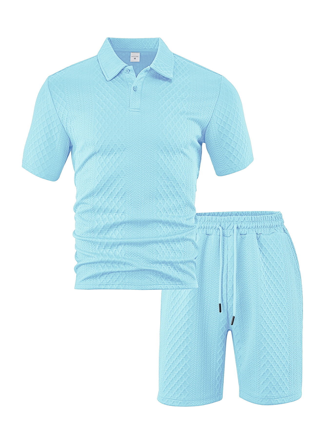 Men's Jacquard T Shirt & Shorts Set