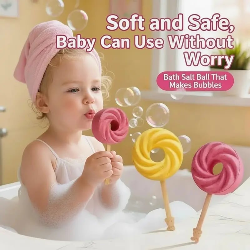 Cute Lollipop Bath Bomb,Colorful Bubble Bath Ball for Fun Bath Time 🫧