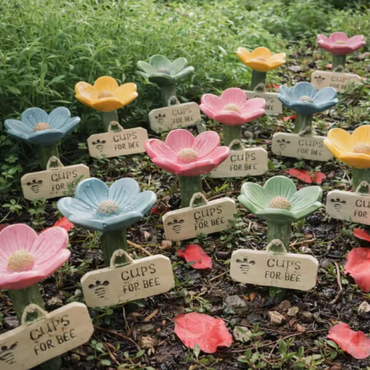 🌸Flower-shaped resin bee watering station🐝💧