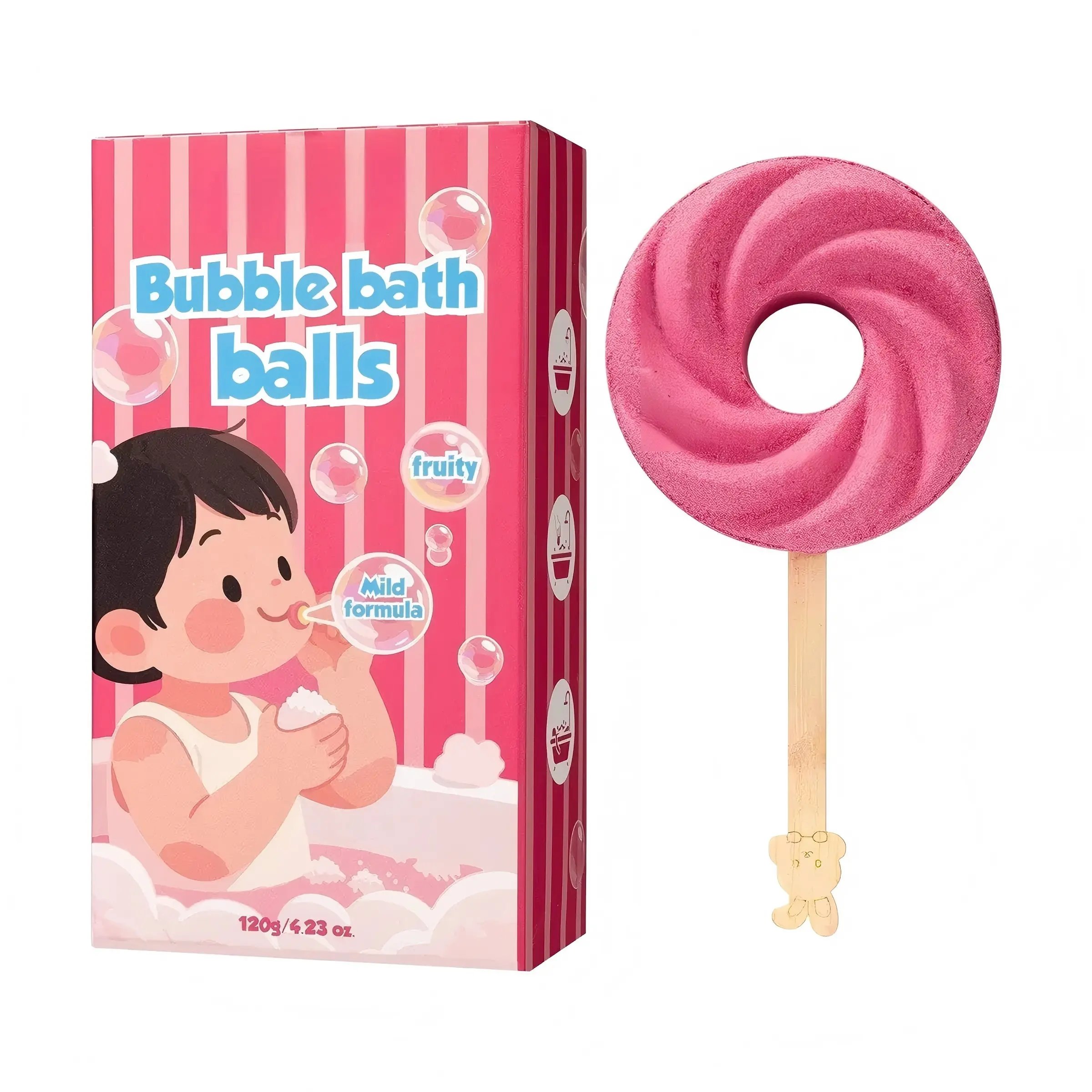 Cute Lollipop Bath Bomb,Colorful Bubble Bath Ball for Fun Bath Time 🫧