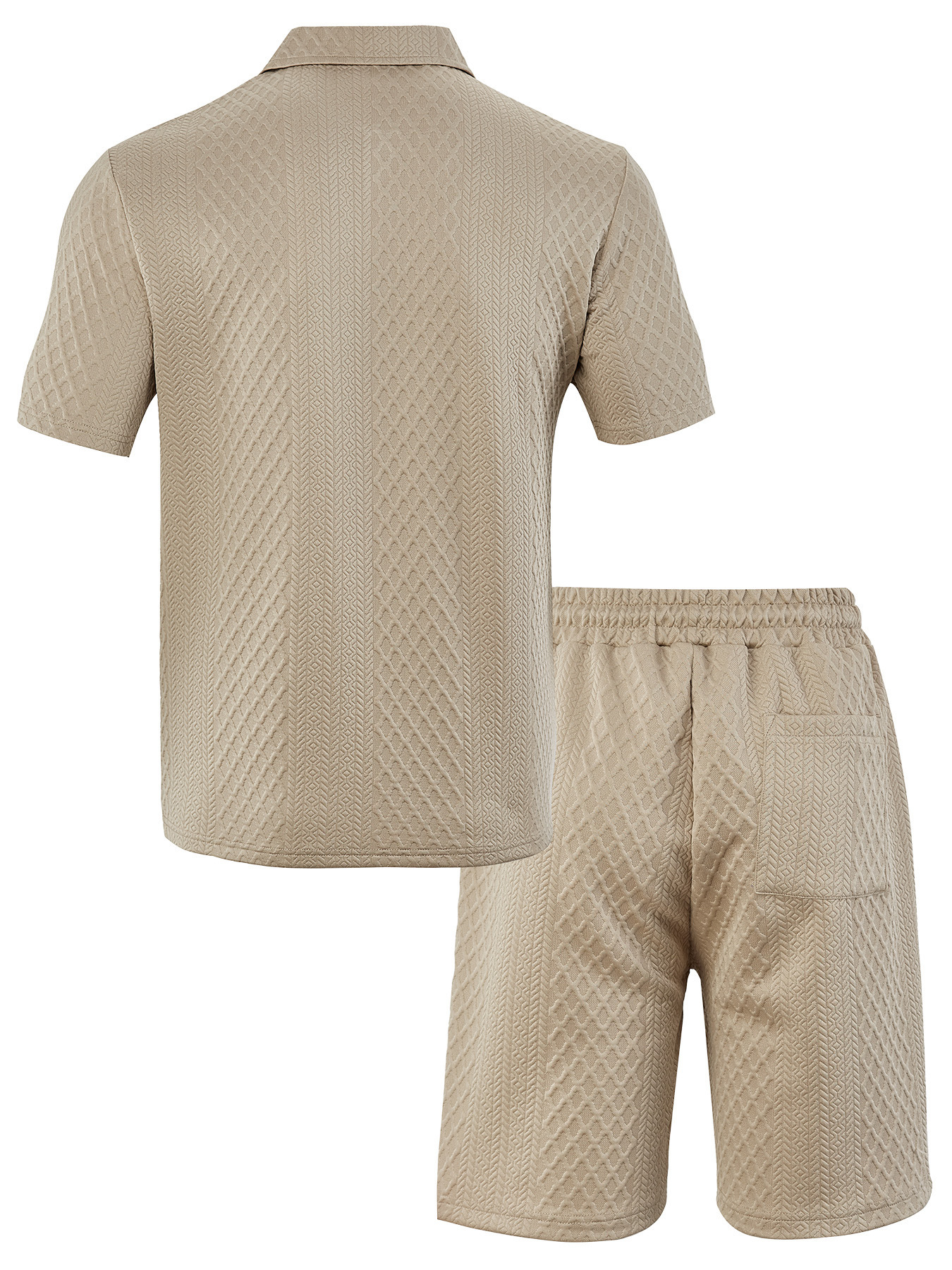 Men's Jacquard T Shirt & Shorts Set