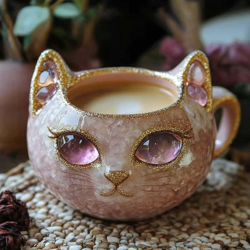⏰Historical Lowest Price: Save 49%- Crystal Geode Cat Mug