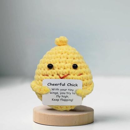 Knitted Wool Easter Toys with Positive Card for Easter Basket Stuffers Gifts