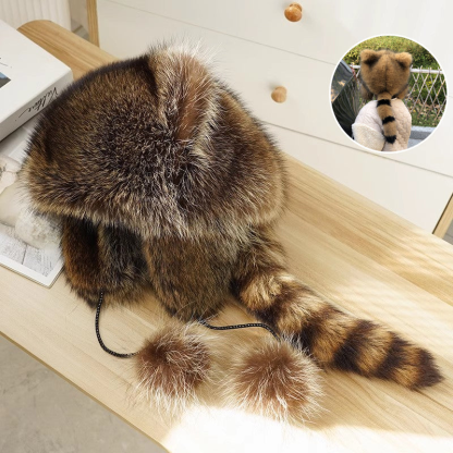 LAST DAY 49% OFF - Handmade Imitation Raccoon Fur Hat - - BUY 2 FREE SHIPPING