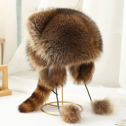 LAST DAY 49% OFF - Handmade Imitation Raccoon Fur Hat - - BUY 2 FREE SHIPPING