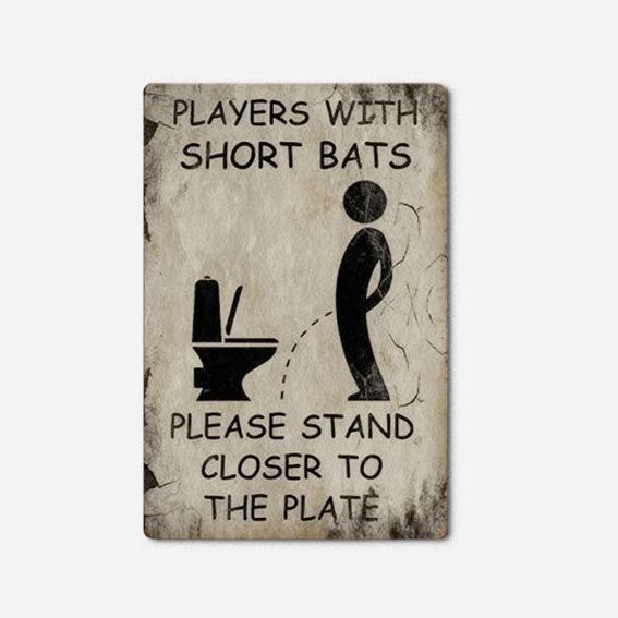 Vintage Aluminum Wall Sign Players With Short Bat